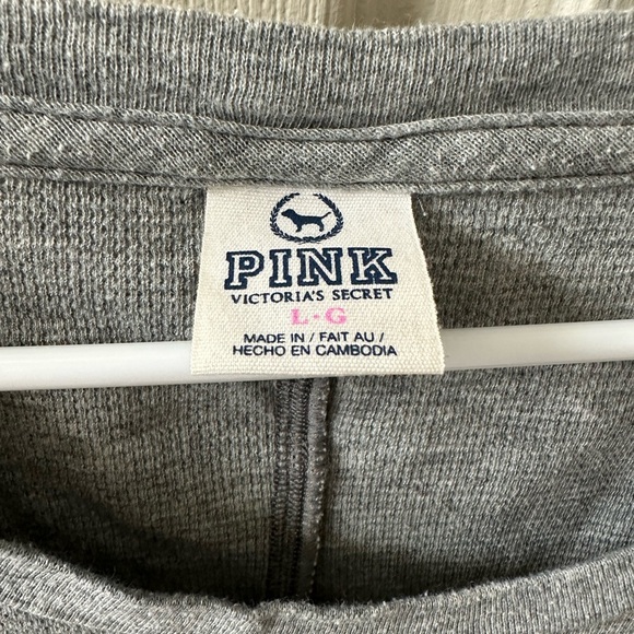 PINK Victoria's Secret Heather Gray Long Sleeve Top - Picture 2 of 6